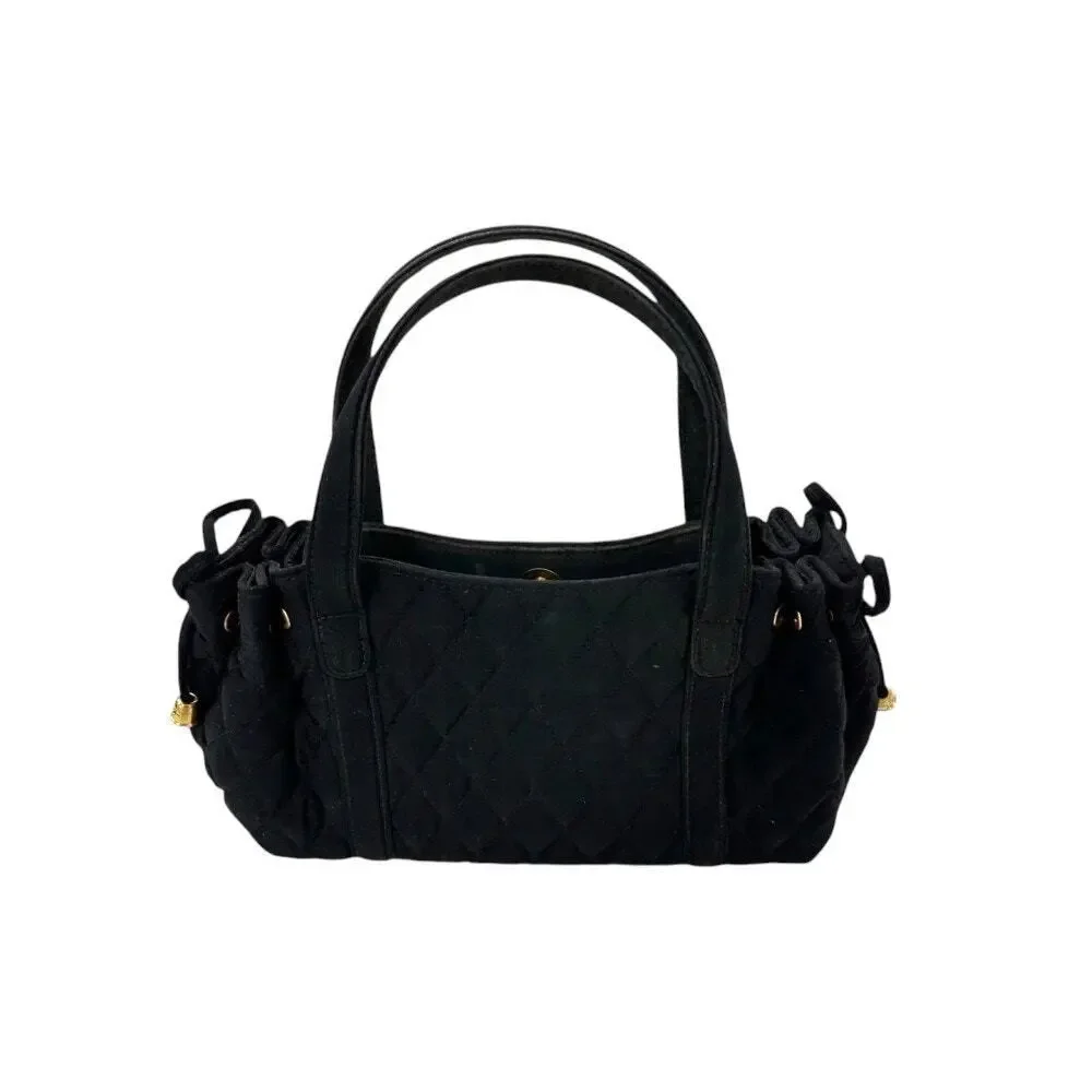 Vera Bradley Black Quilted Microfiber Shoulder Bag Satchel